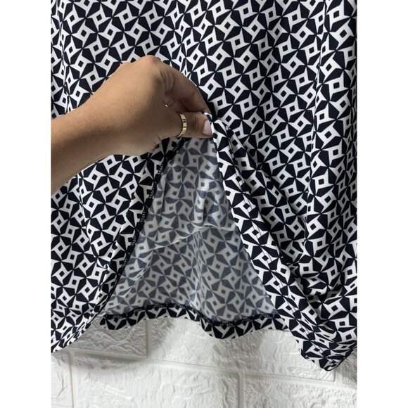 LIKE NEW - Ralph Lauren Black & White Womens Geometric Pattern Tunic Women's XL - Picture 3 of 5